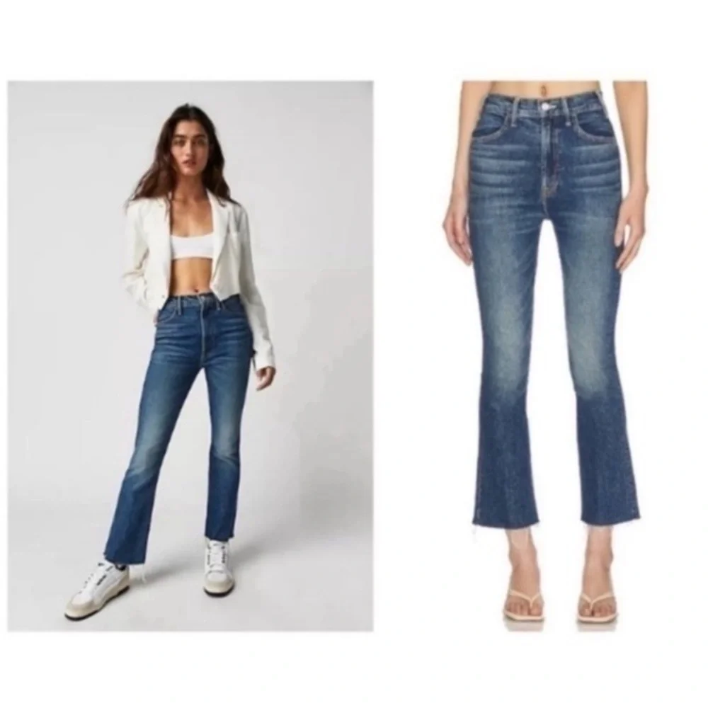 ✅ Mother SUPERIOR Jeans The Hustler Flood Fray in Beer Me